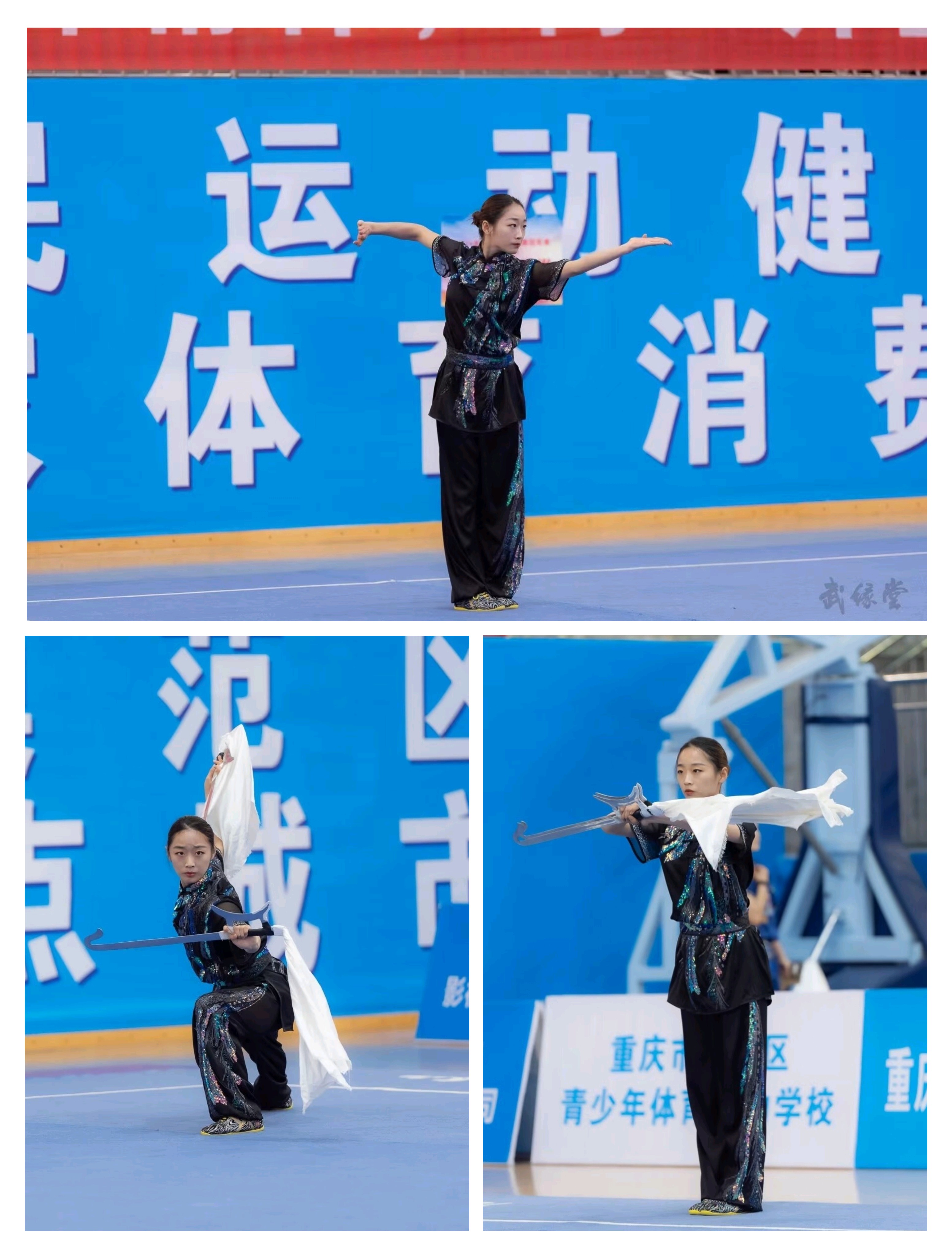 武术比赛精彩，中国选手夺冠夺银