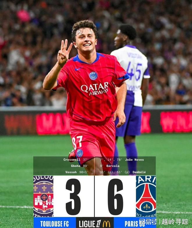 巴黎圣日耳曼大胜马赛，继续领跑积分榜