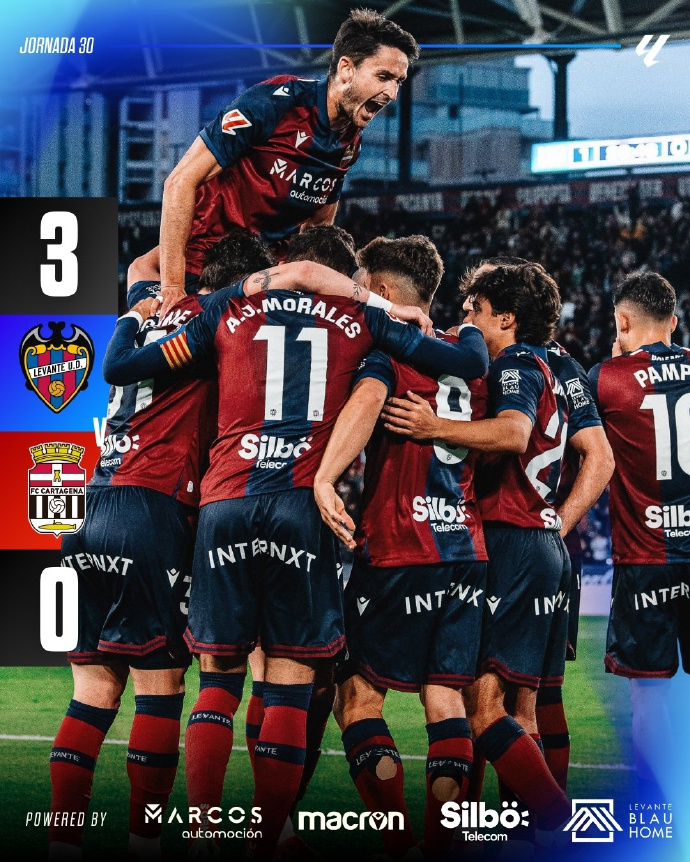 雷速官网-莱万特客场取胜，继续保持不败